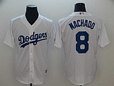 Dodgers 8 Manny Machado White Cool Base Jersey,baseball caps,new era cap wholesale,wholesale hats
